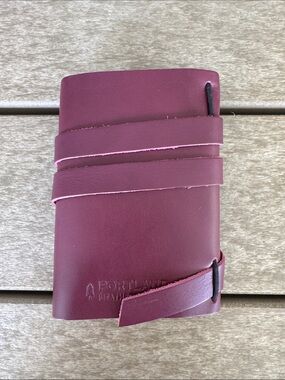 NWOT Portland Leather Goods Small Lollipop Leather Wrap Journal